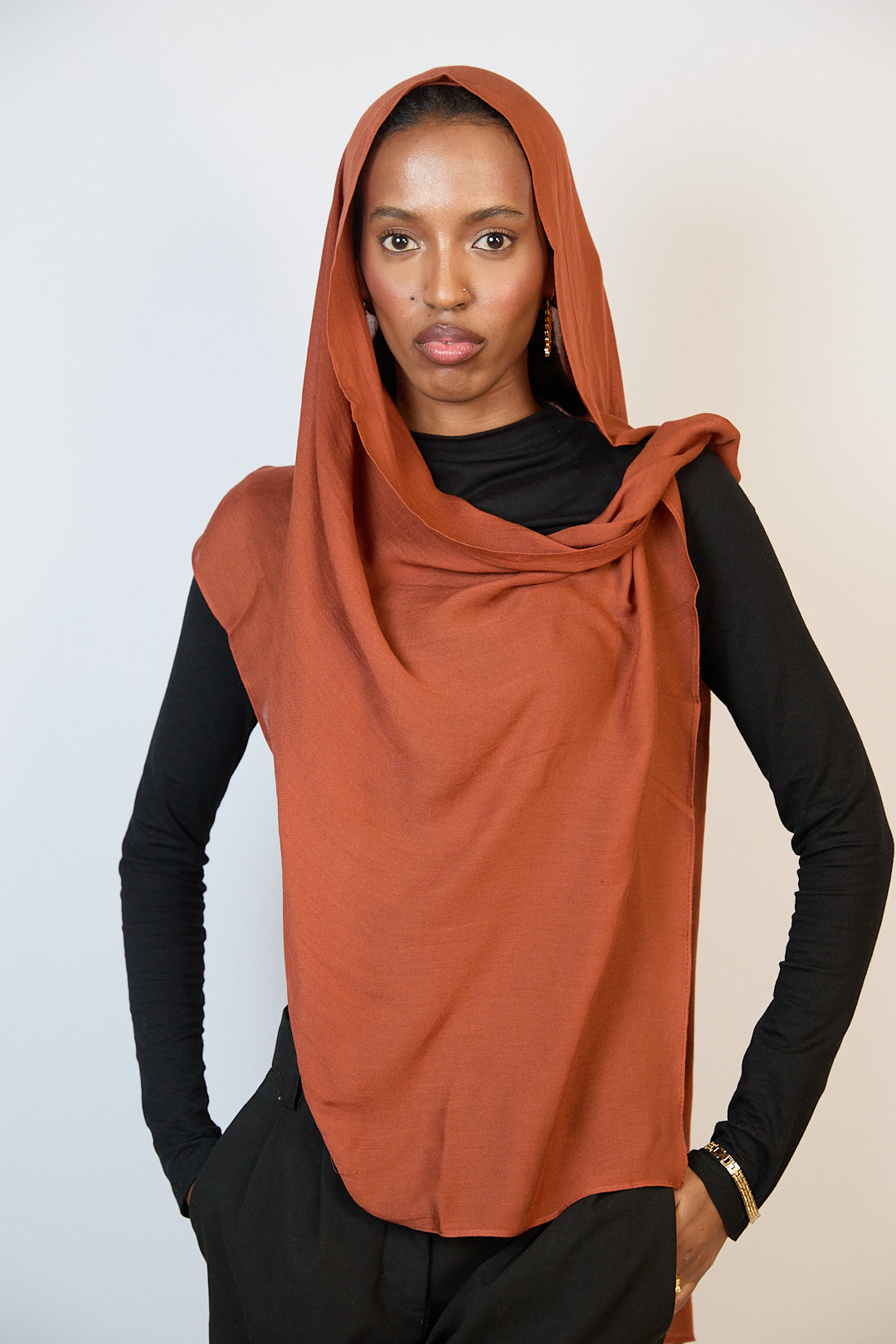 Rust Brown Plain Modal Hijab