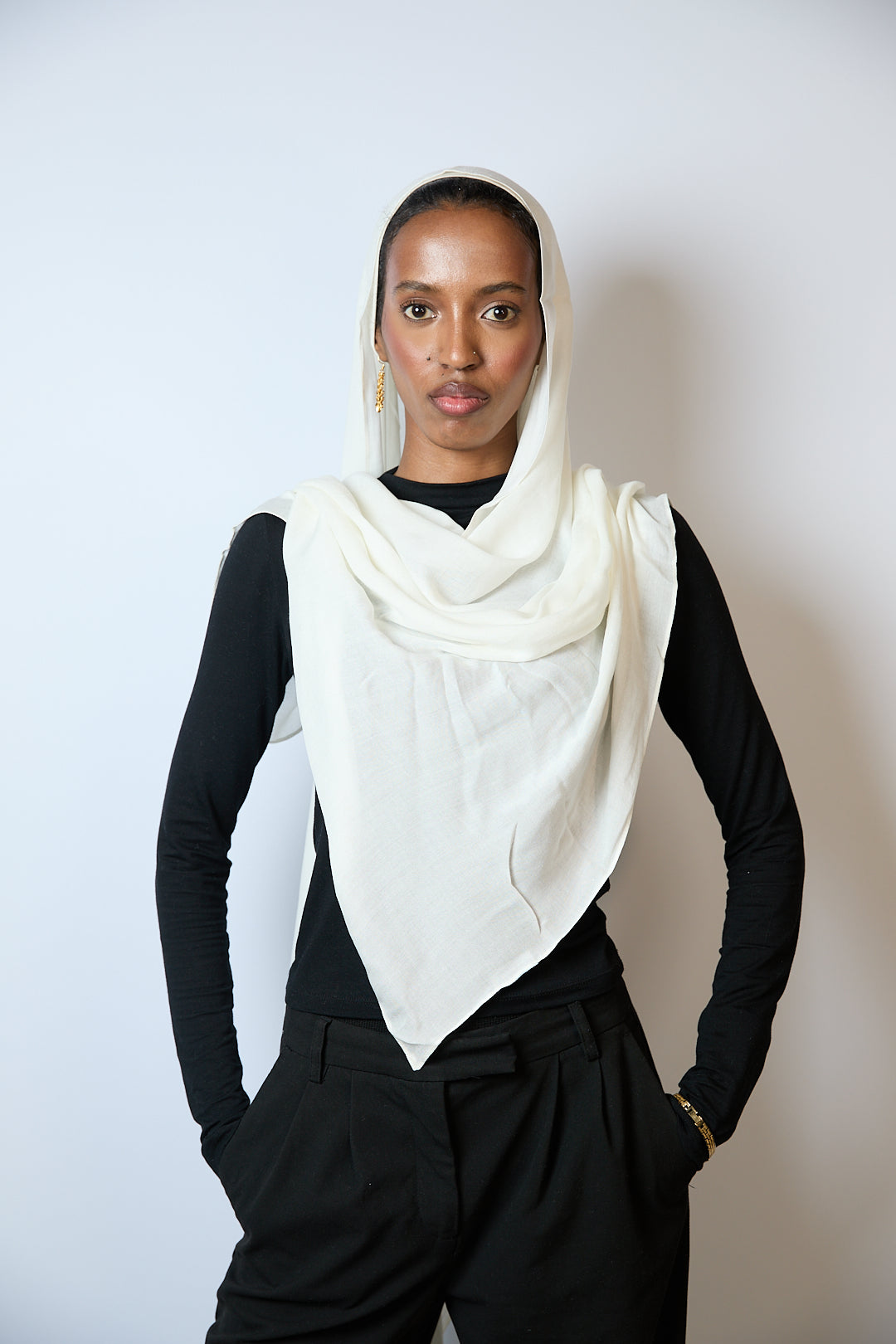 Ivory Plain Modal Hijab