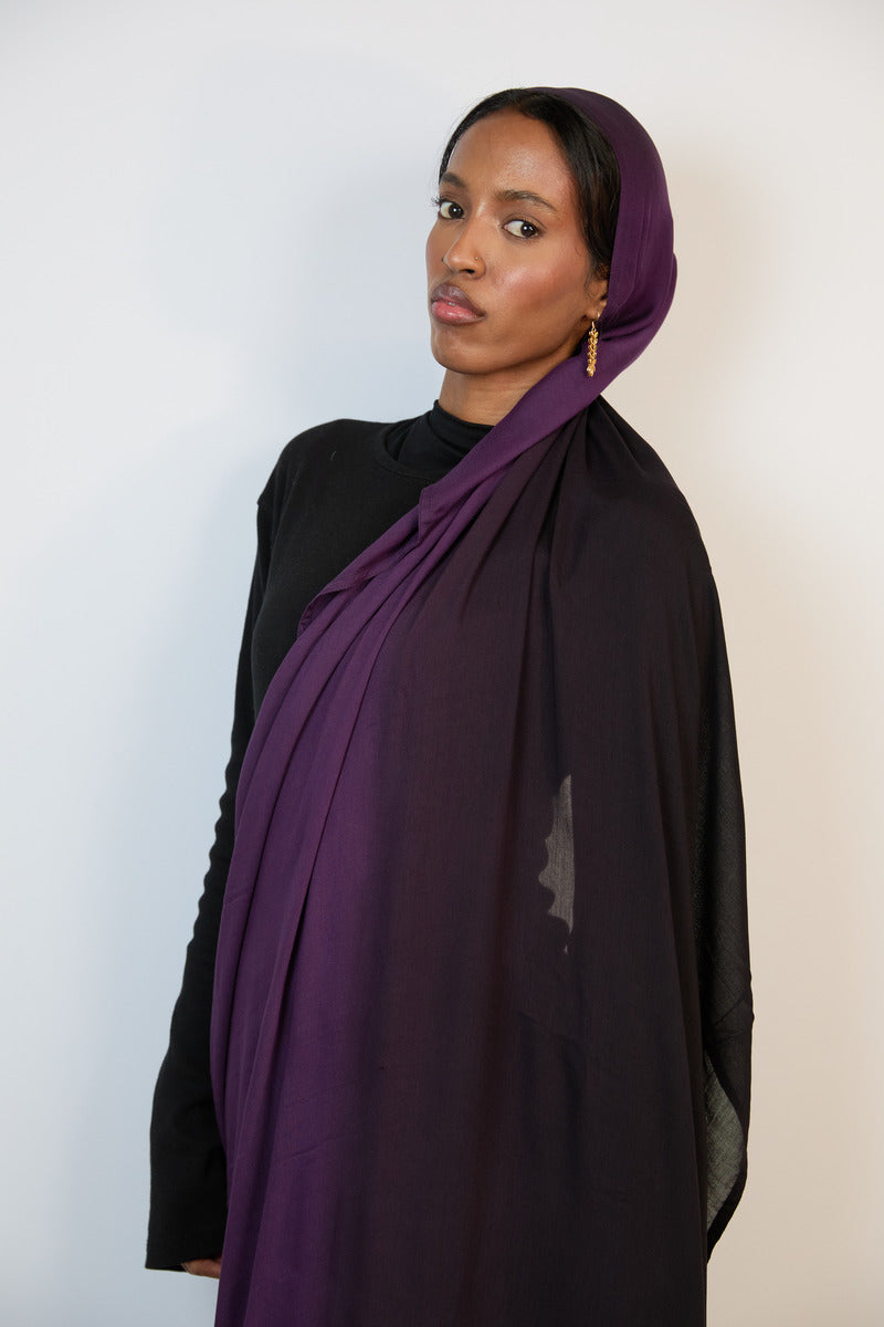 Purple & Black Ombre Modal Hijab