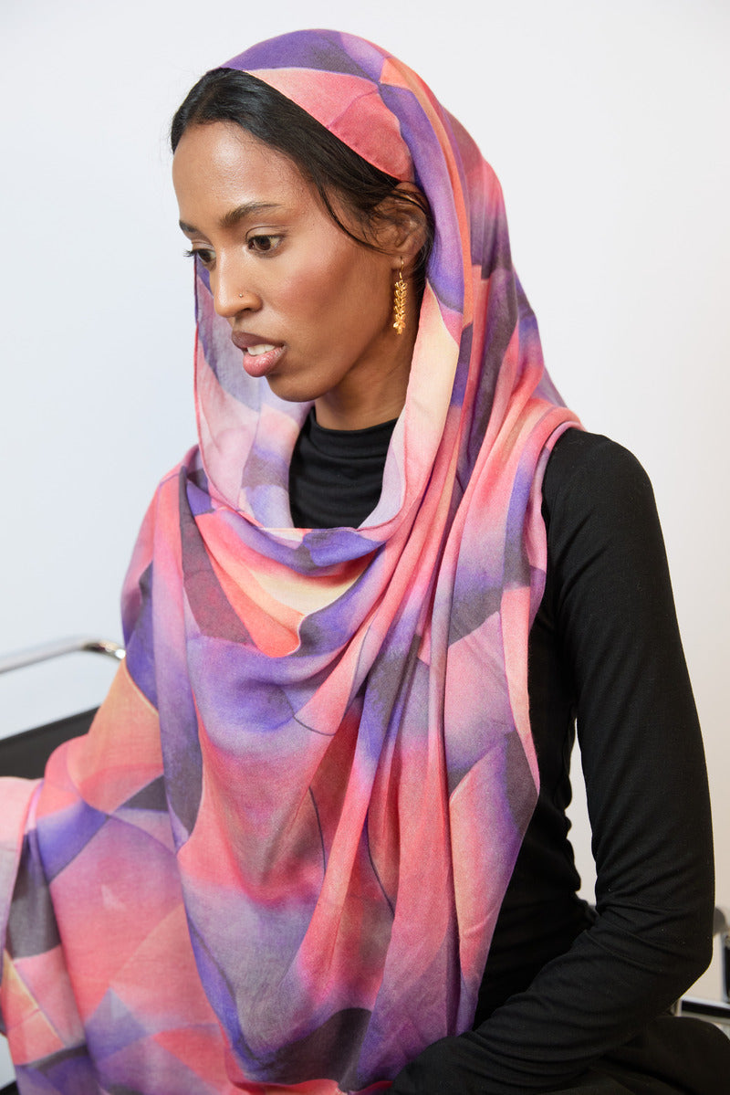 Sunset Prism Printed Modal Hijab