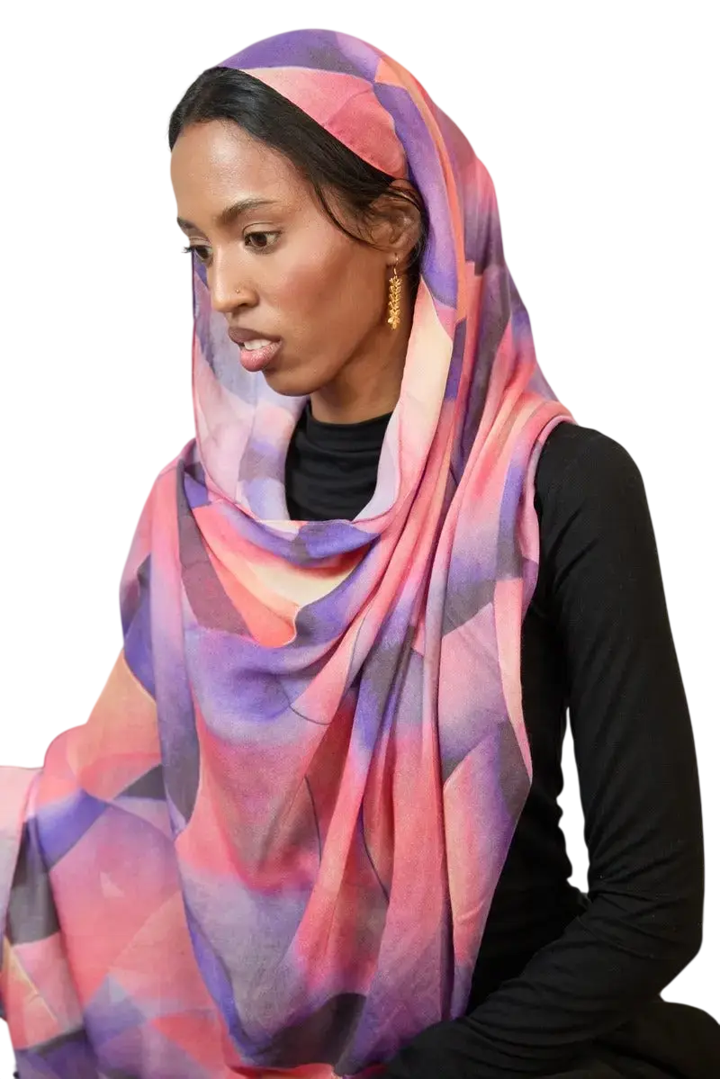 Sunset Prism Printed Modal Hijab Dar-Al-Hayya