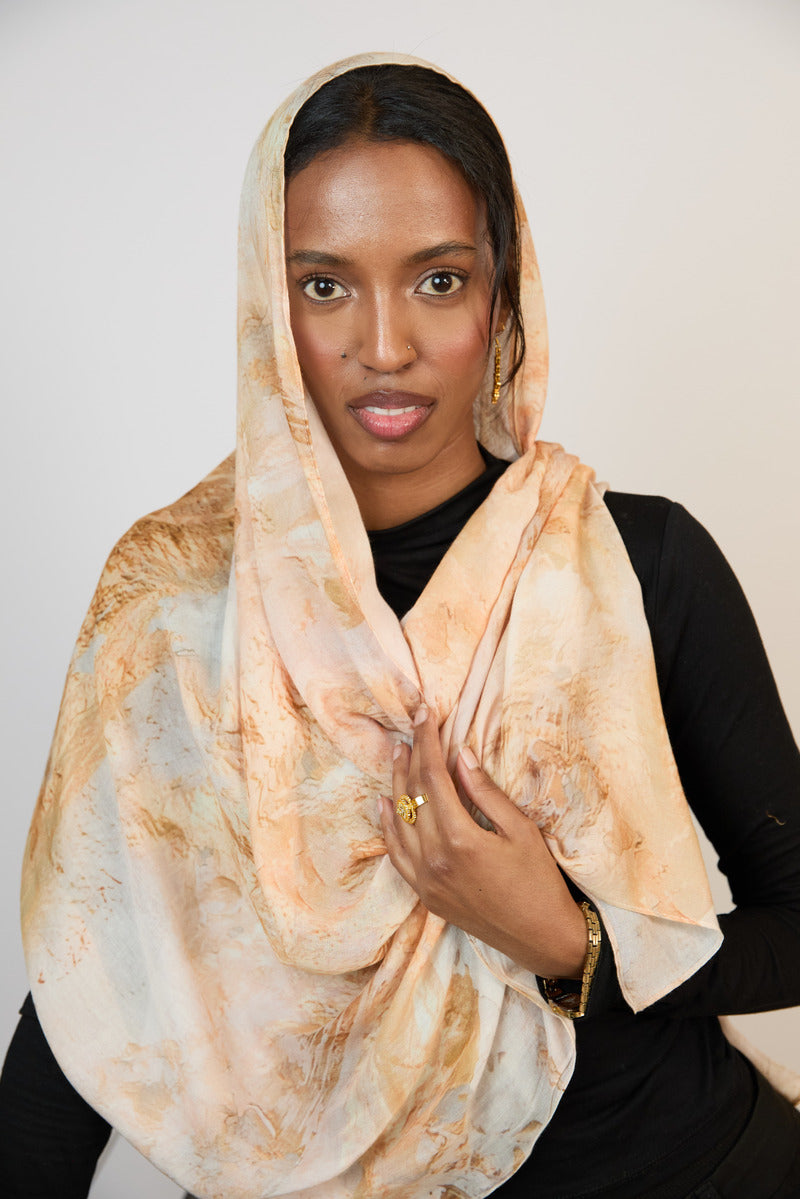 Golden Dusk Printed Modal Hijab