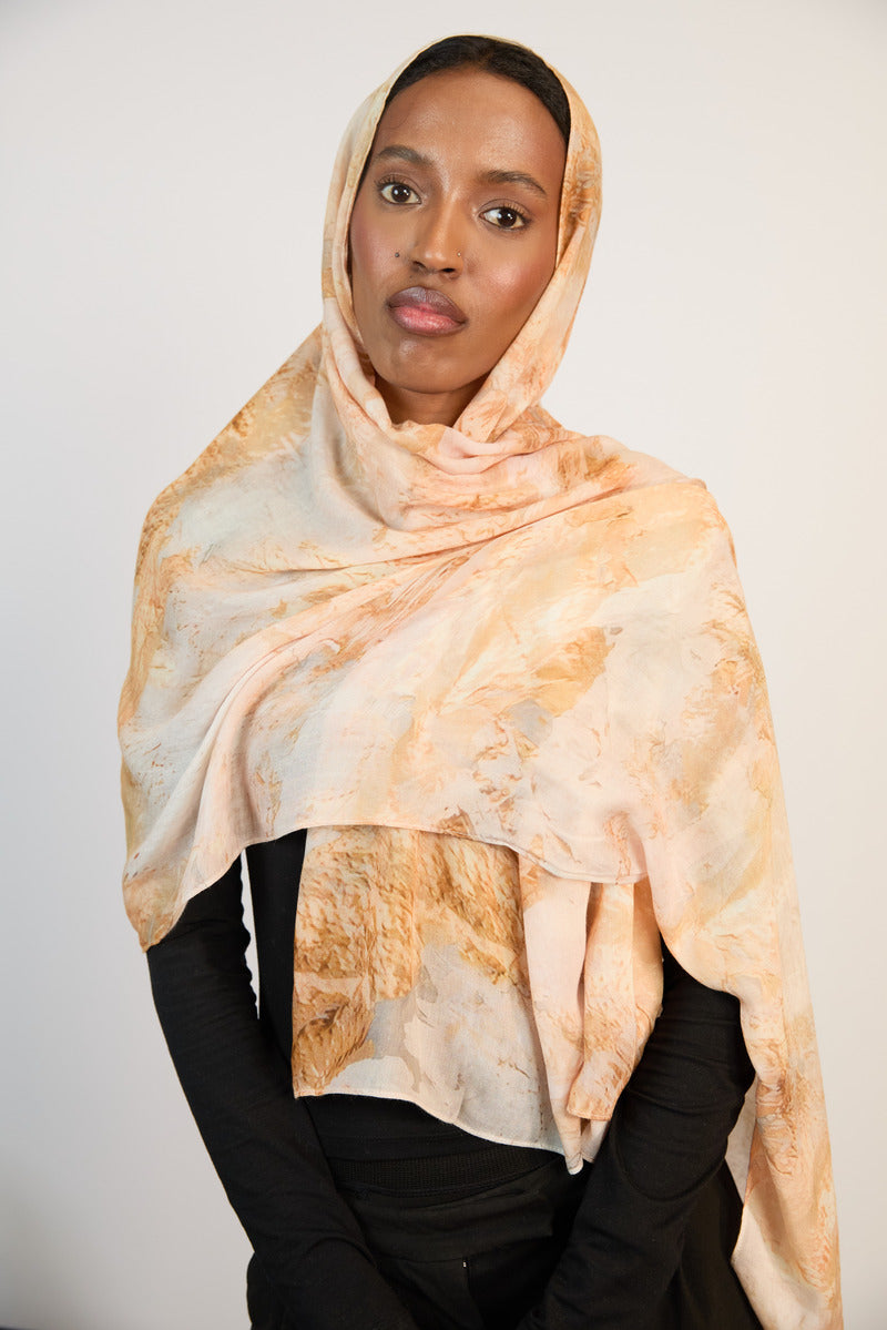 Golden Dusk Printed Modal Hijab