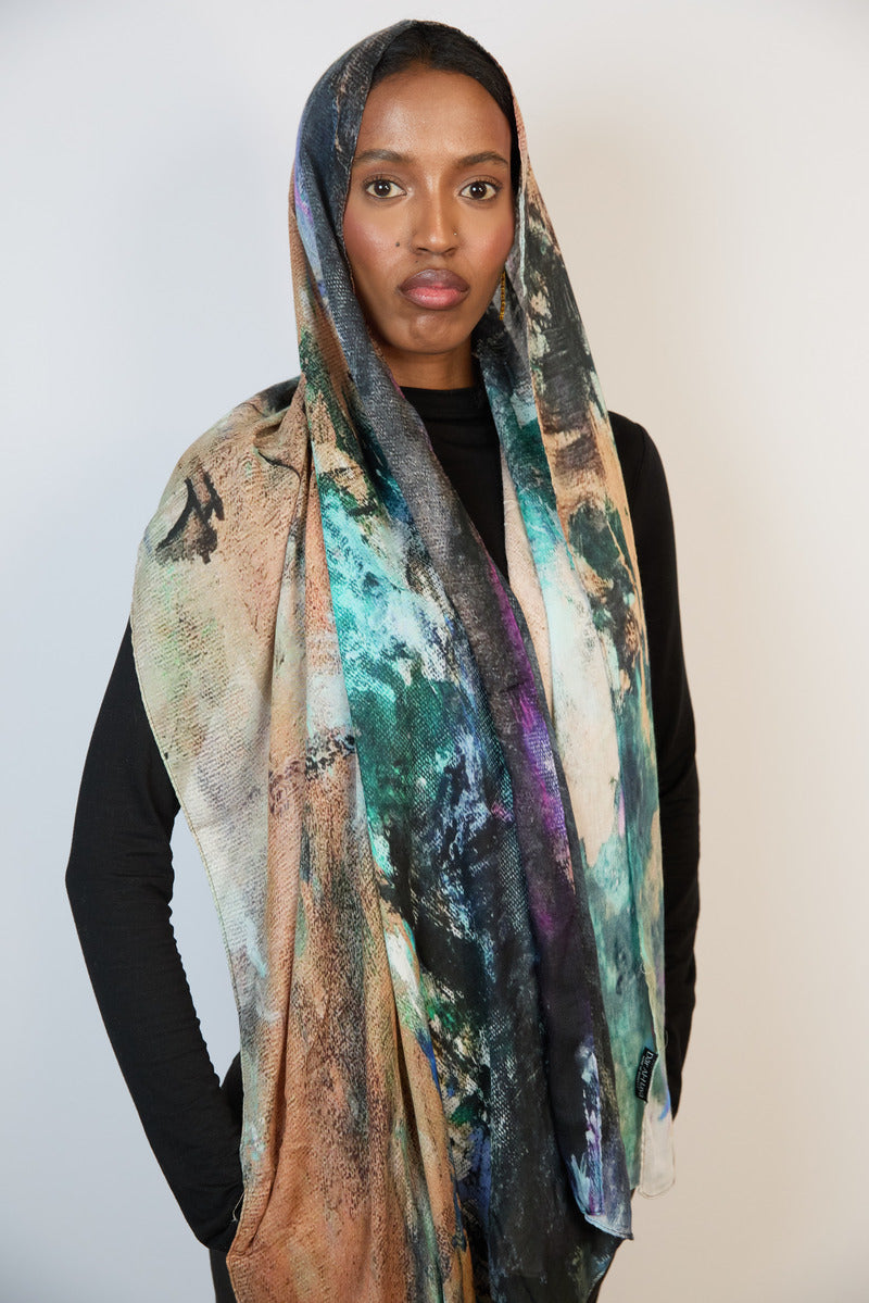 Abstract Harmony Printed Modal Hijab