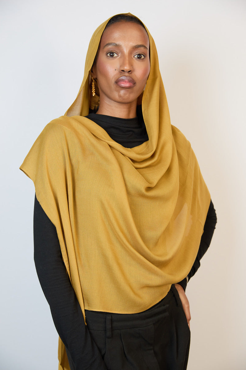 Mustard  Plain Modal Hijab