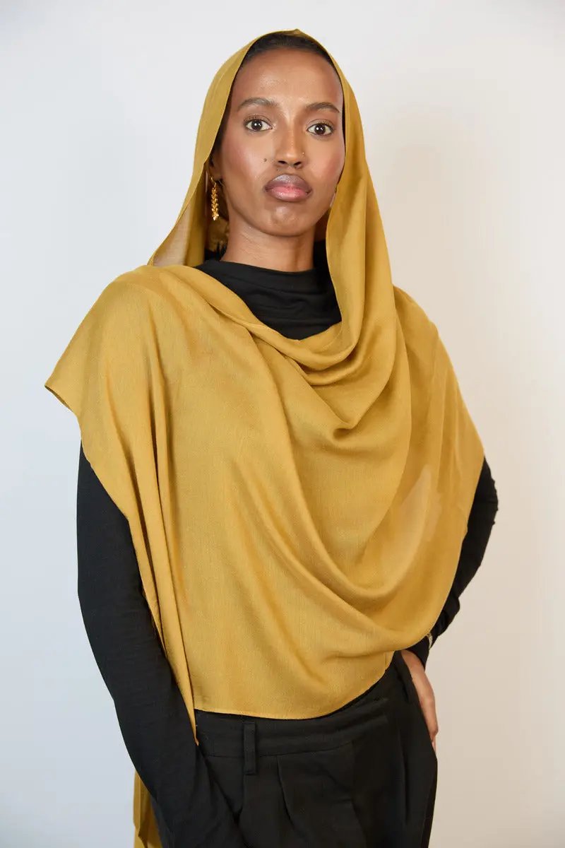Mustard Plain Modal Hijab Dar-Al-Hayya