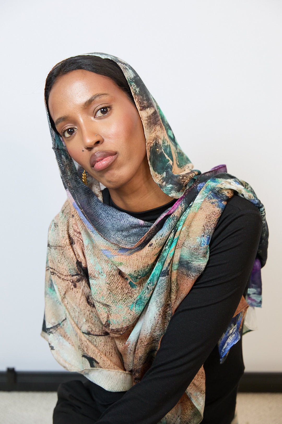 Abstract Harmony Printed Modal Hijab