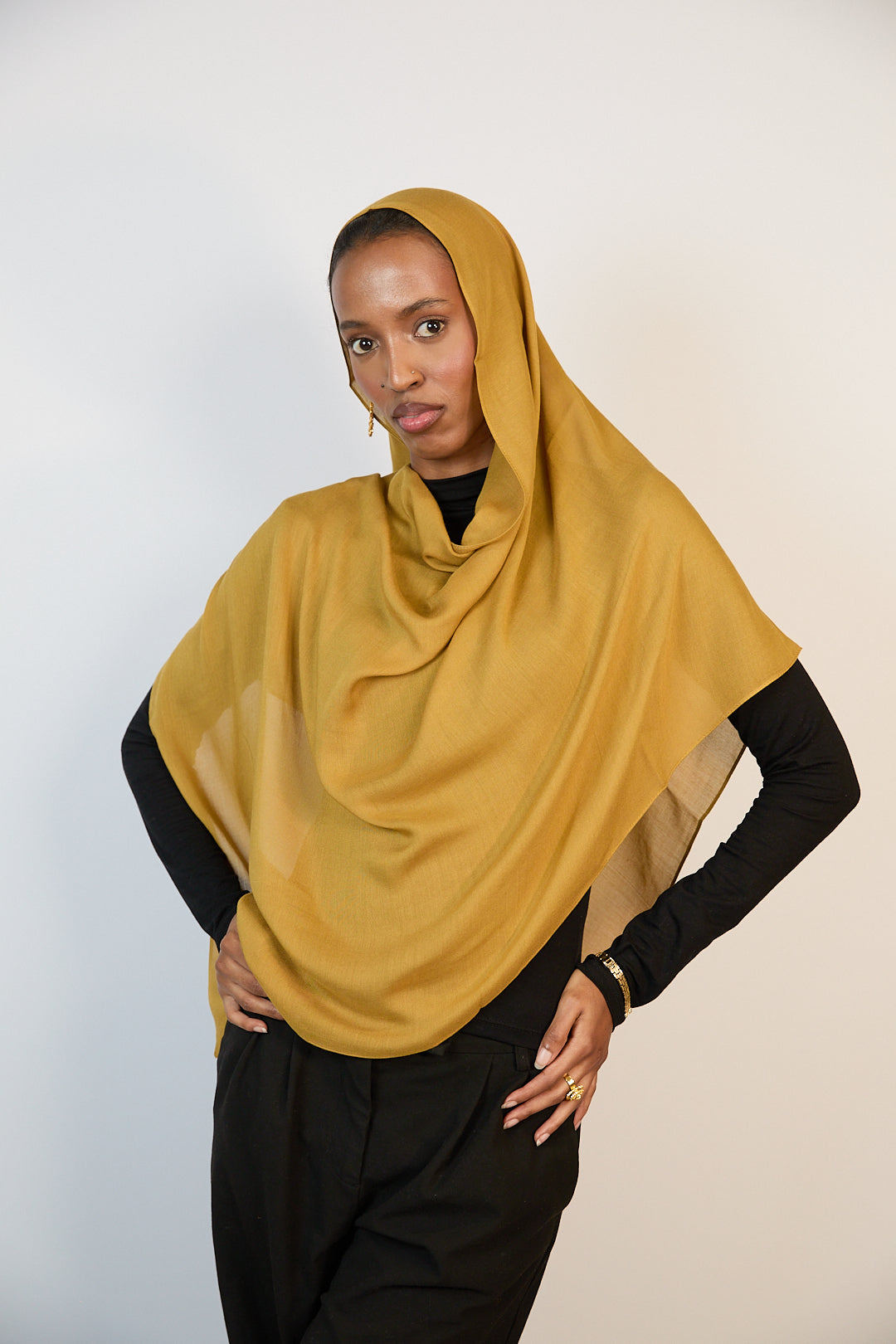 Mustard  Plain Modal Hijab
