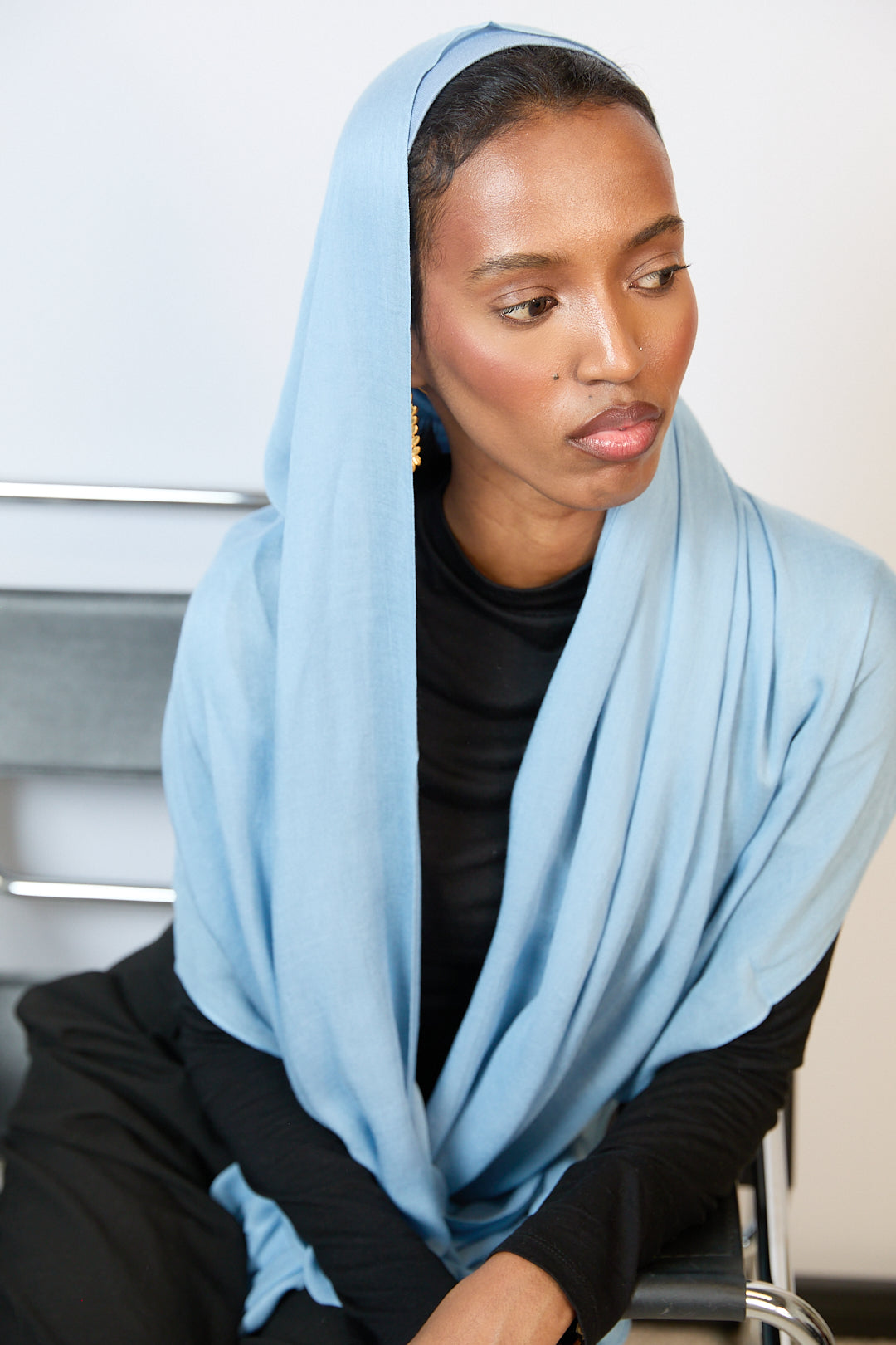 Light Blue Plain Modal Hijab