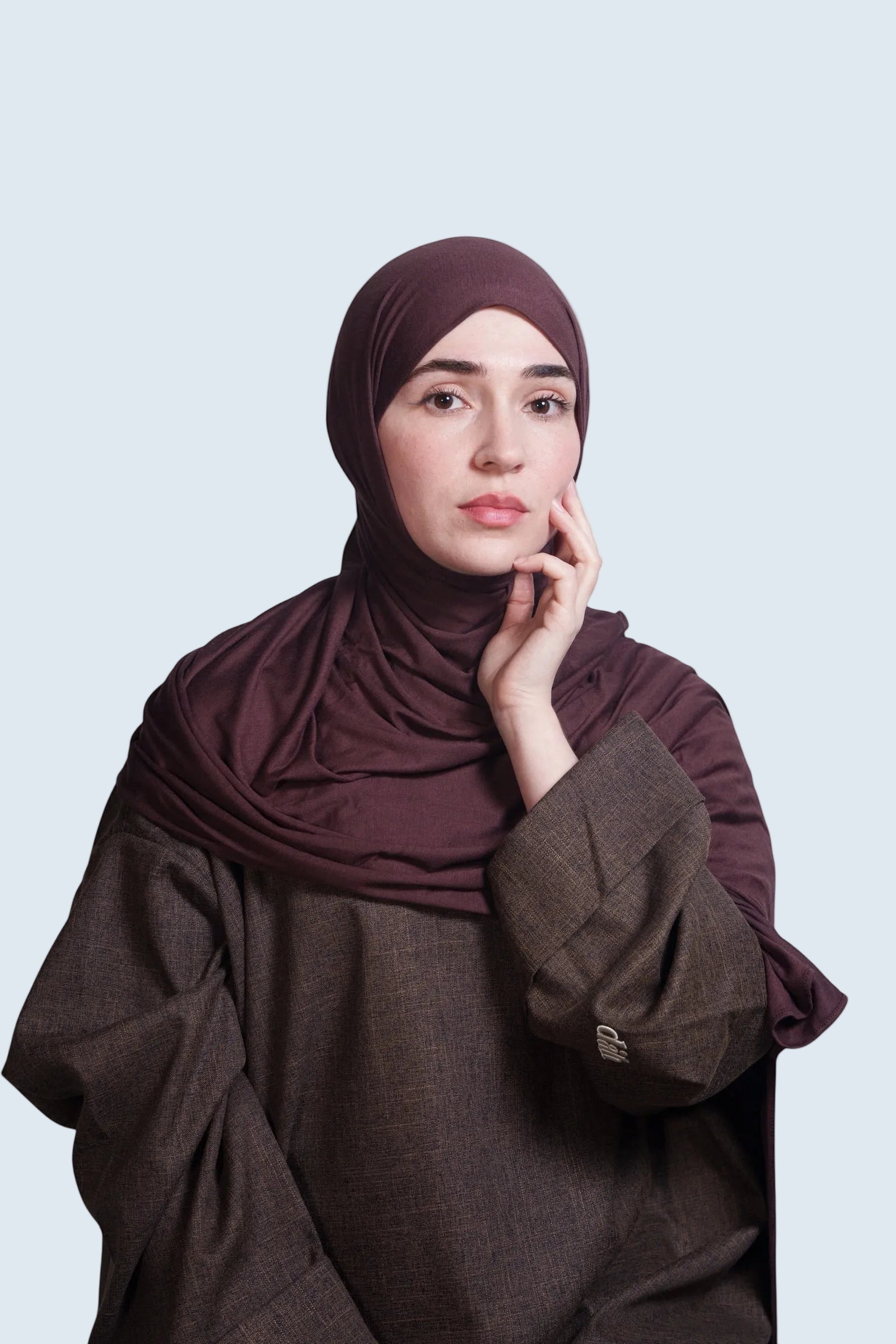 Espresso Premium Jersey Hijab (Darkest Brown)