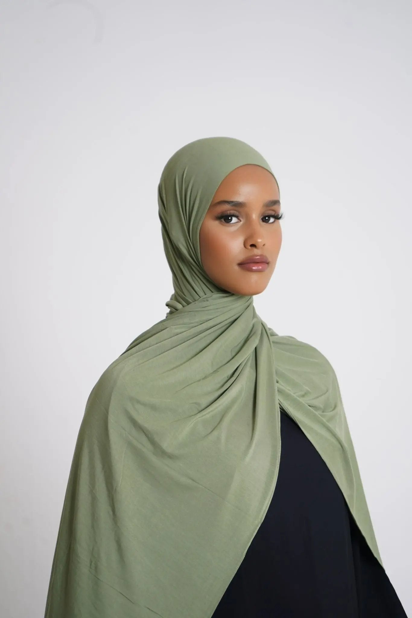 Verde Veil bamboo jersey hijab Dar-Al-Hayya