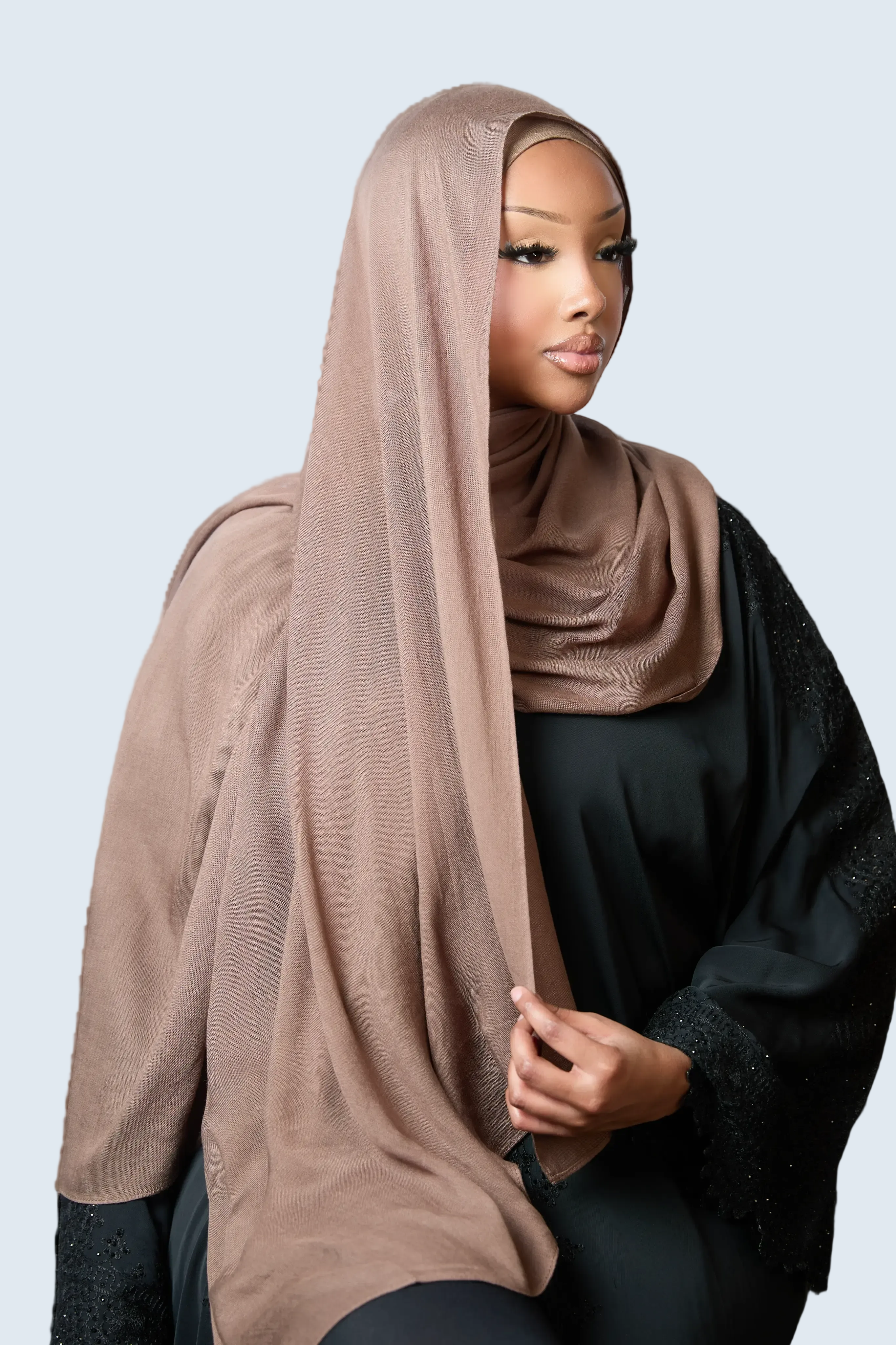 Brown Plain Modal Hijab Dar-Al-Hayya