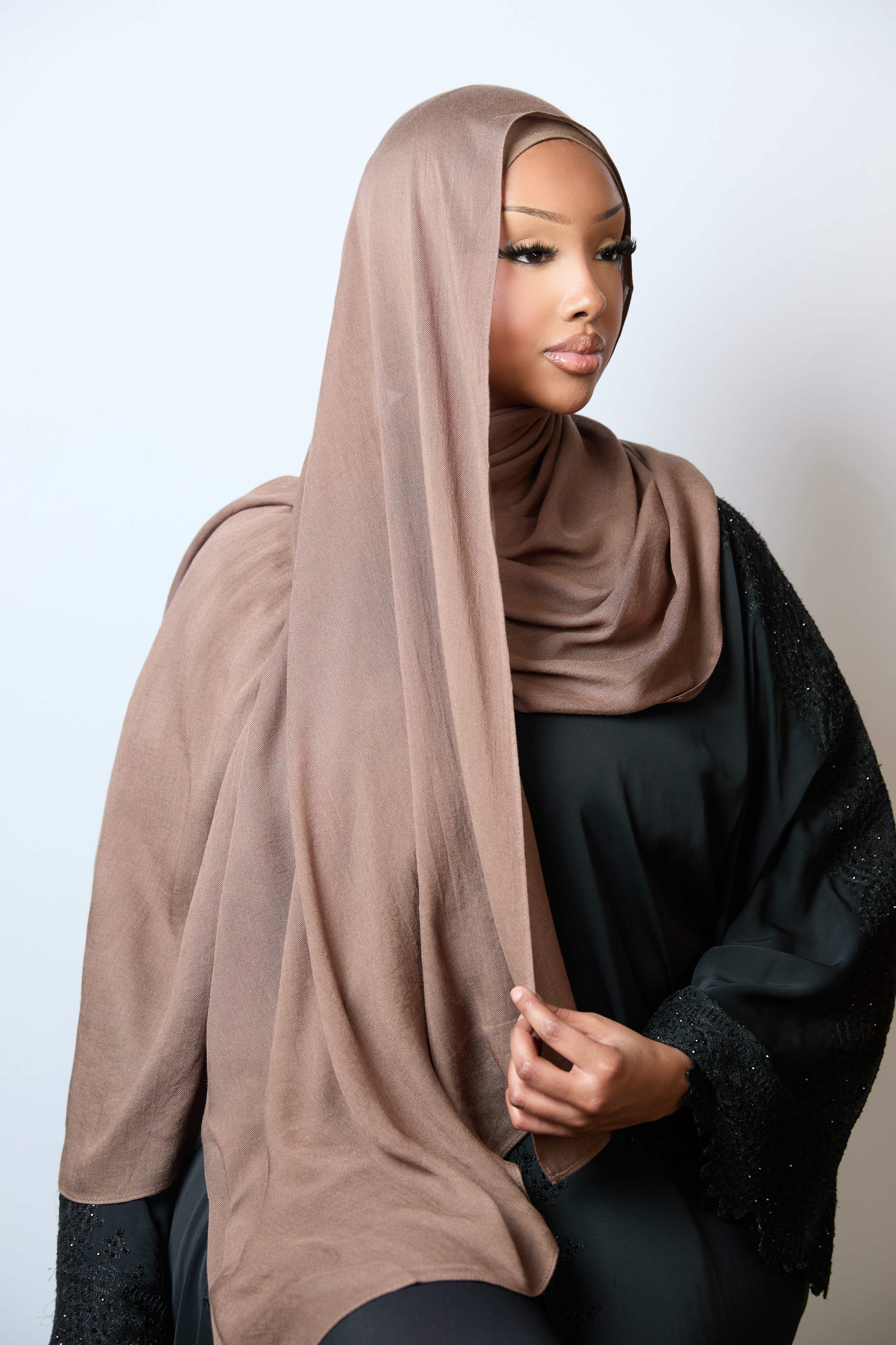 Brown Plain Modal Hijab
