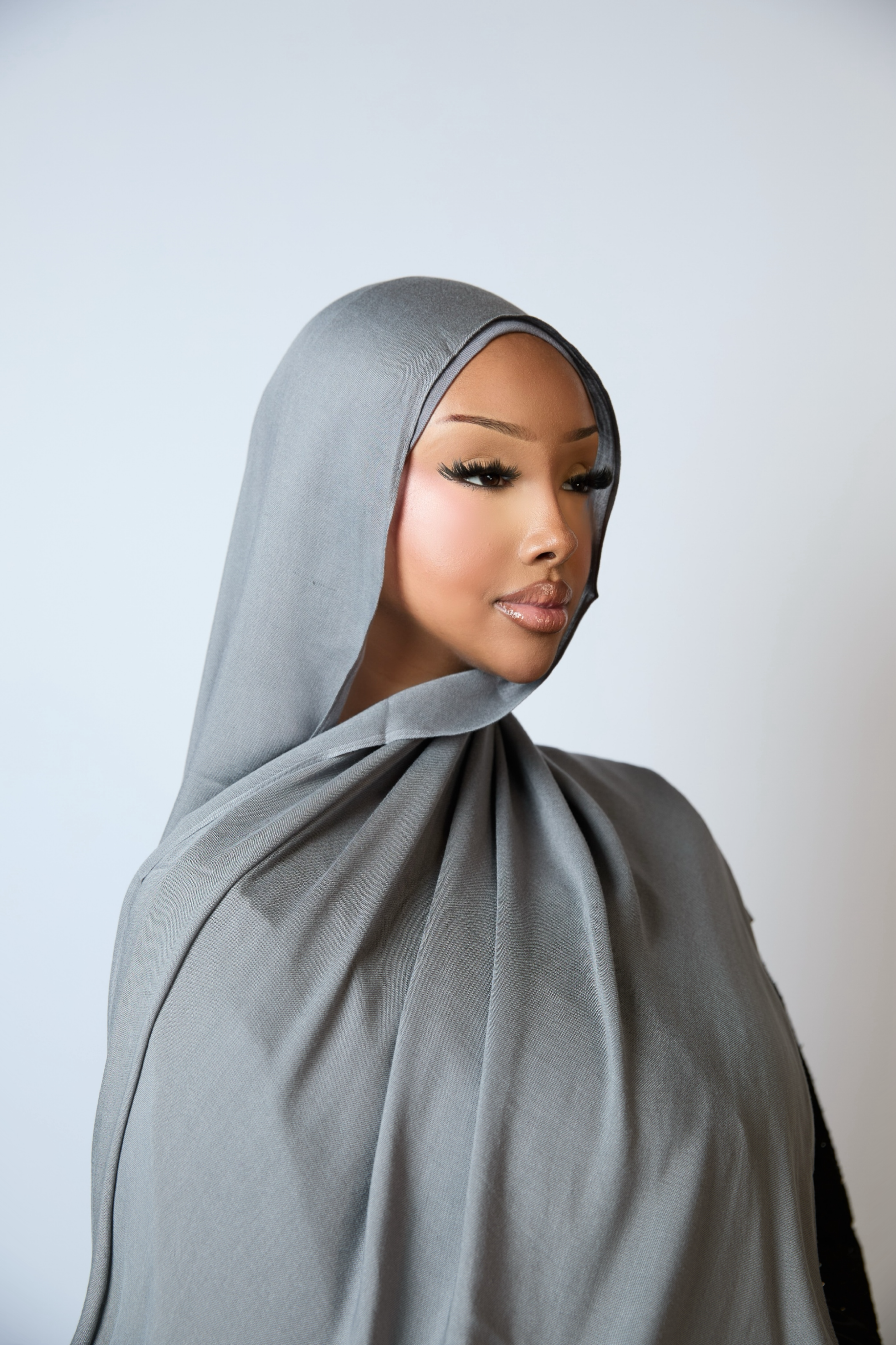 Grey Plain Modal Hijab