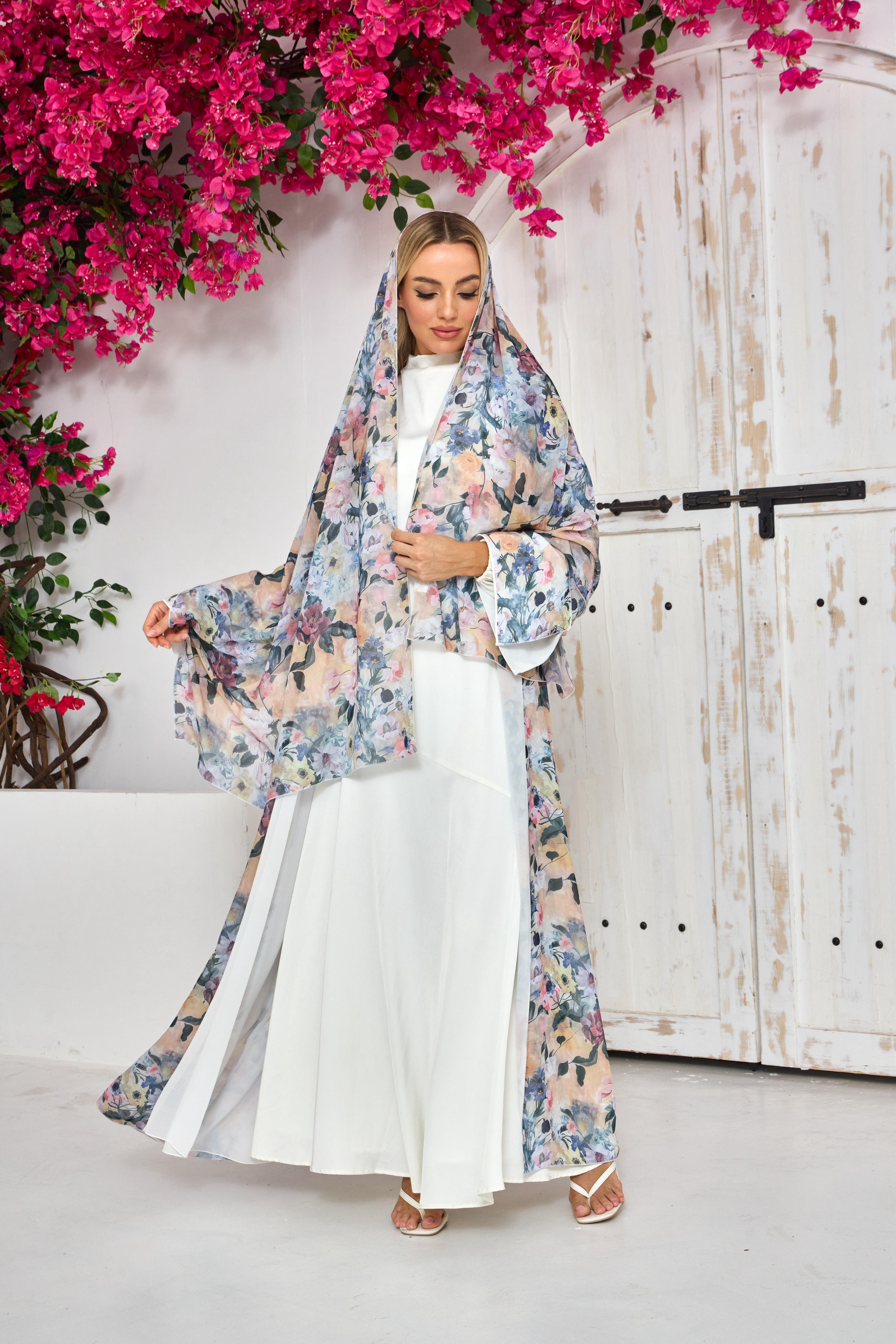 Blossom Breeze Floral Print Abaya