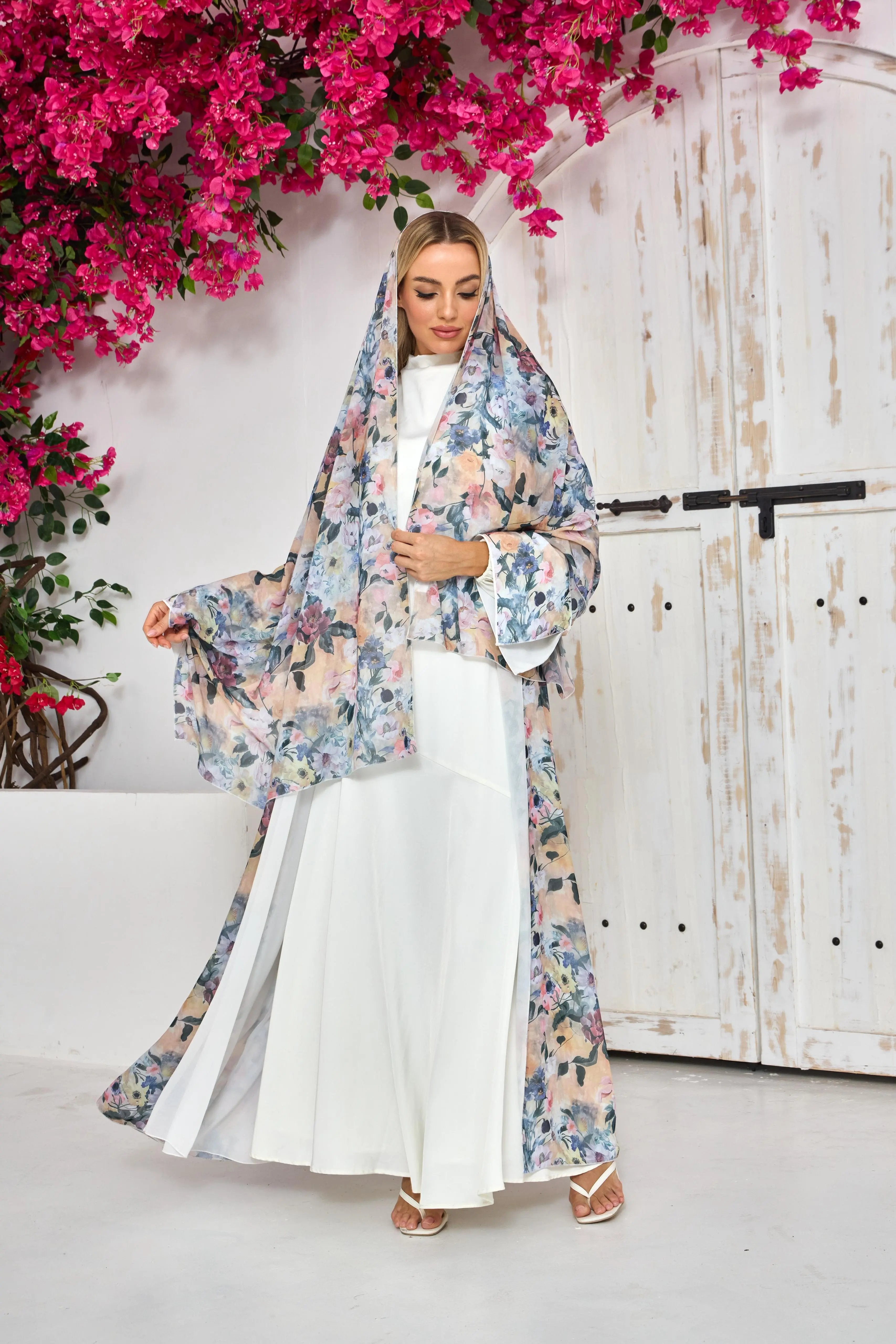 Blossom Breeze Floral Print Abaya Dar-Al-Hayya