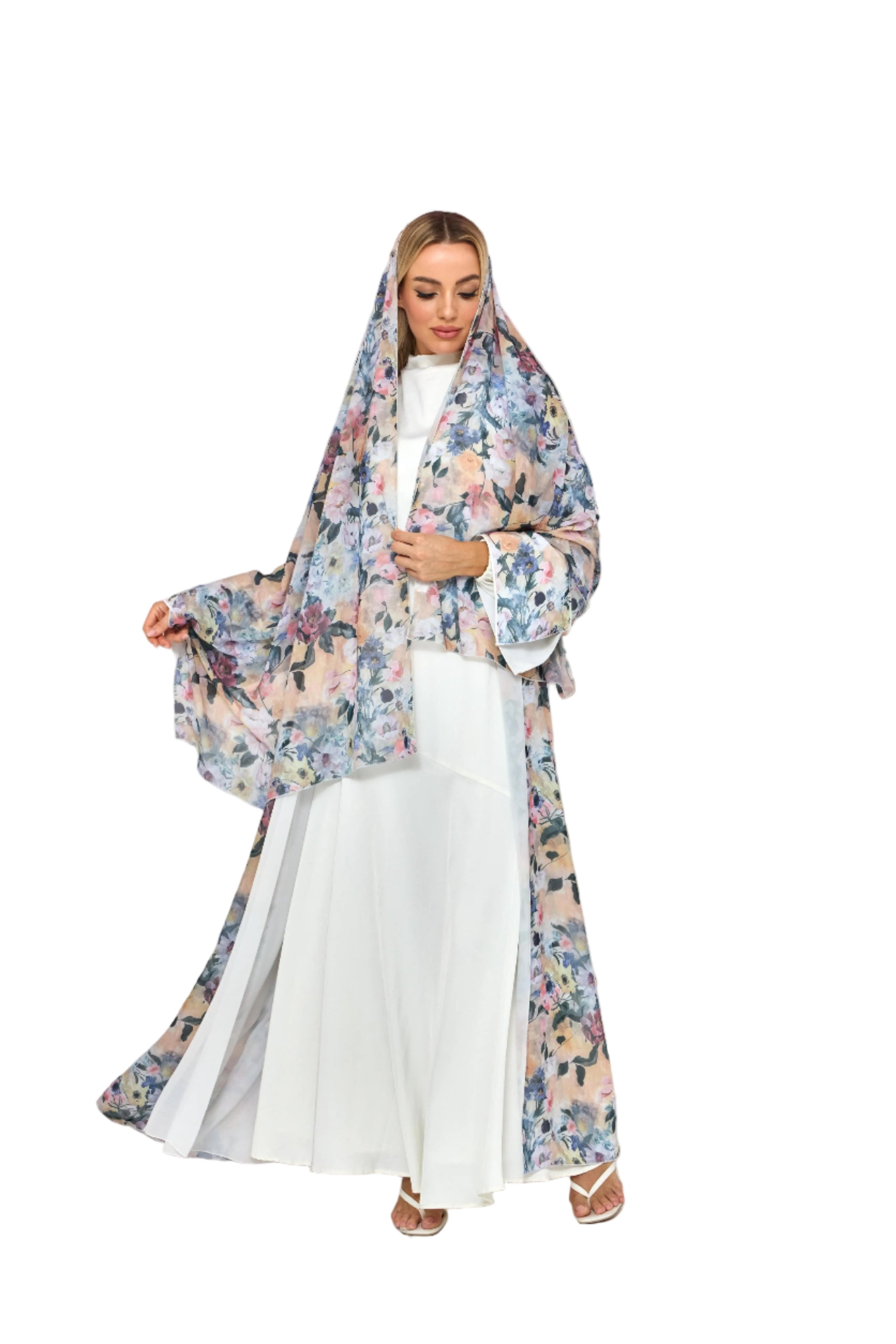 Blossom Breeze Floral Print Abaya Dar-Al-Hayya