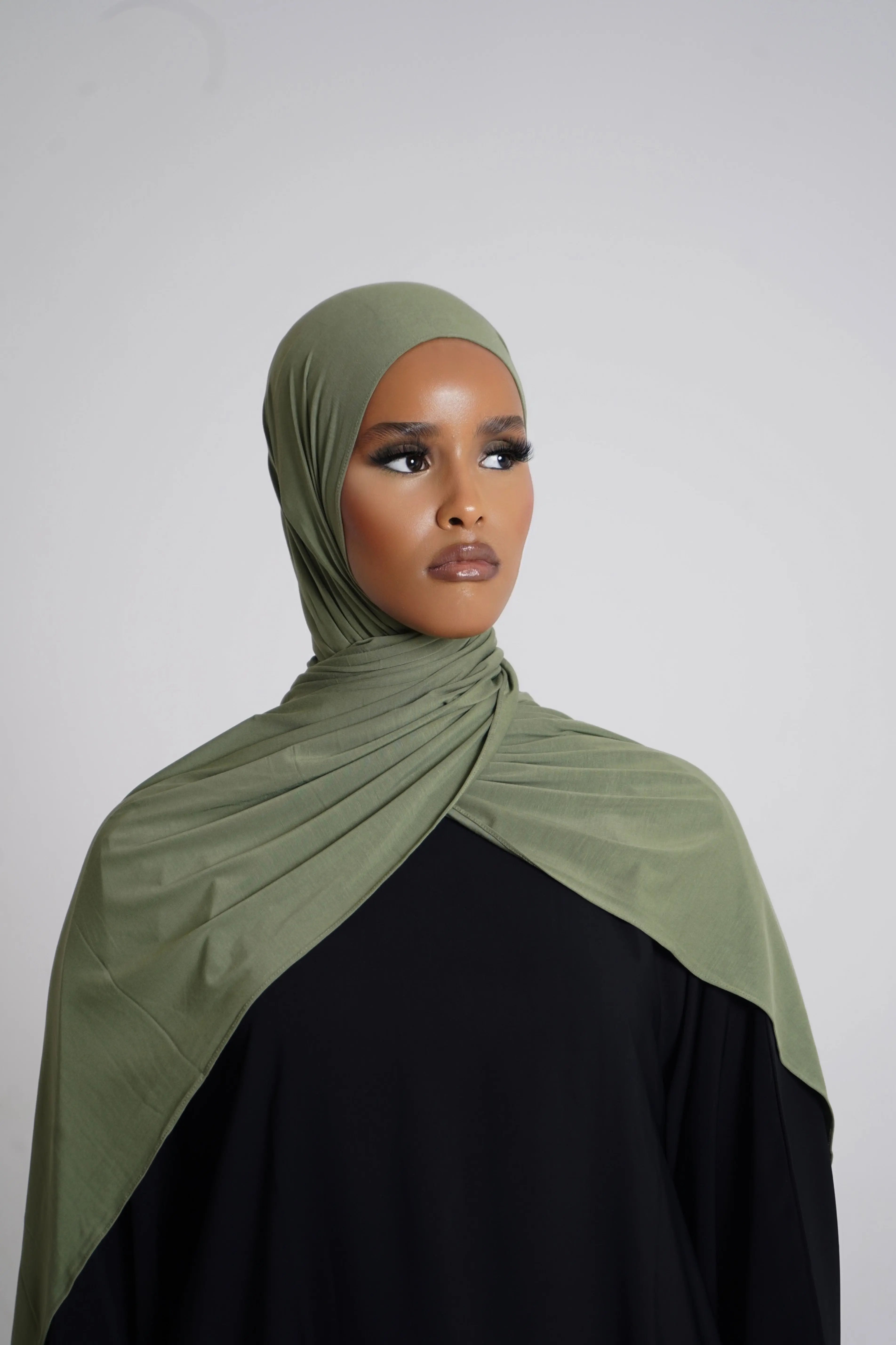 Verde Veil bamboo jersey hijab Dar-Al-Hayya