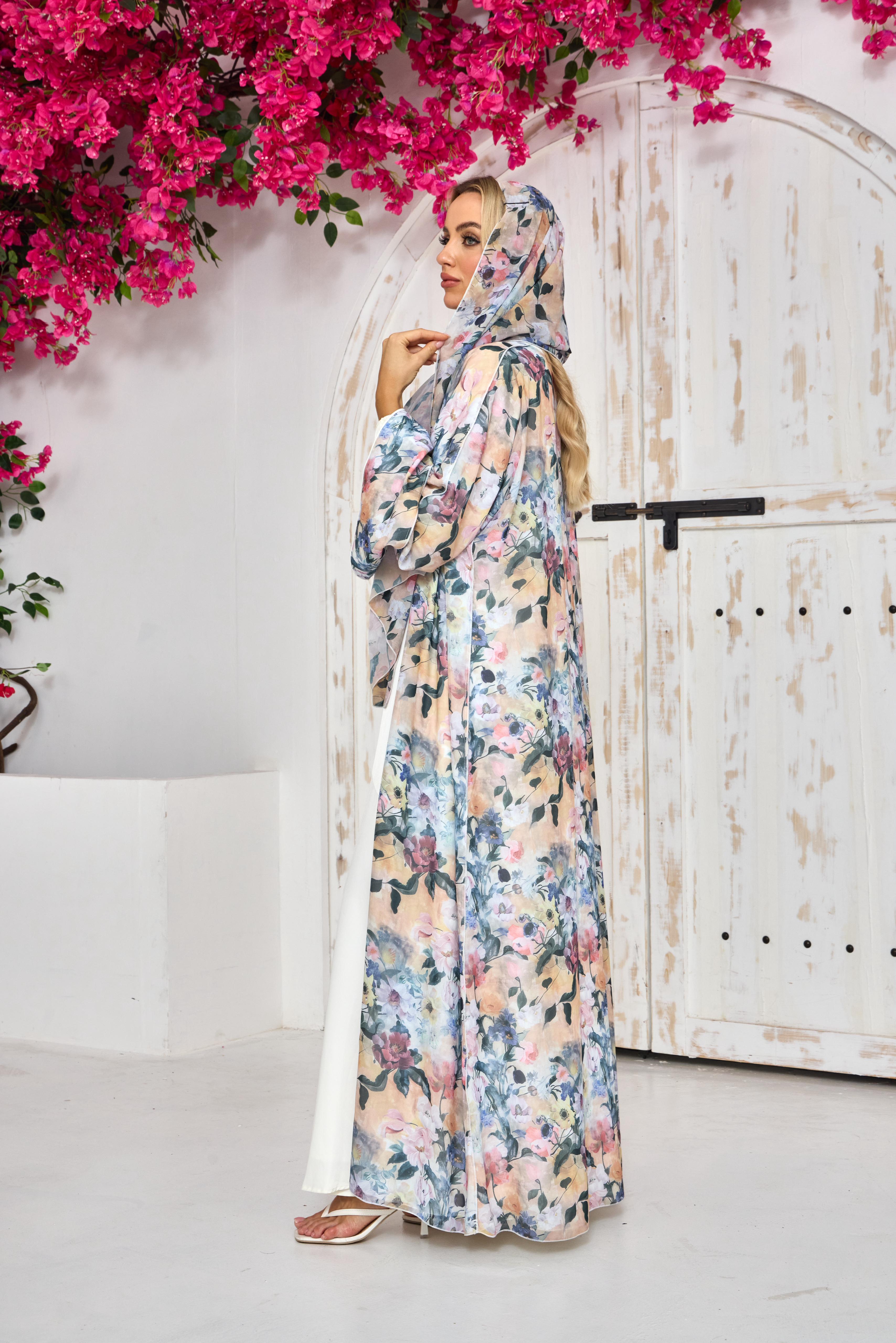Blossom Breeze Floral Print Abaya