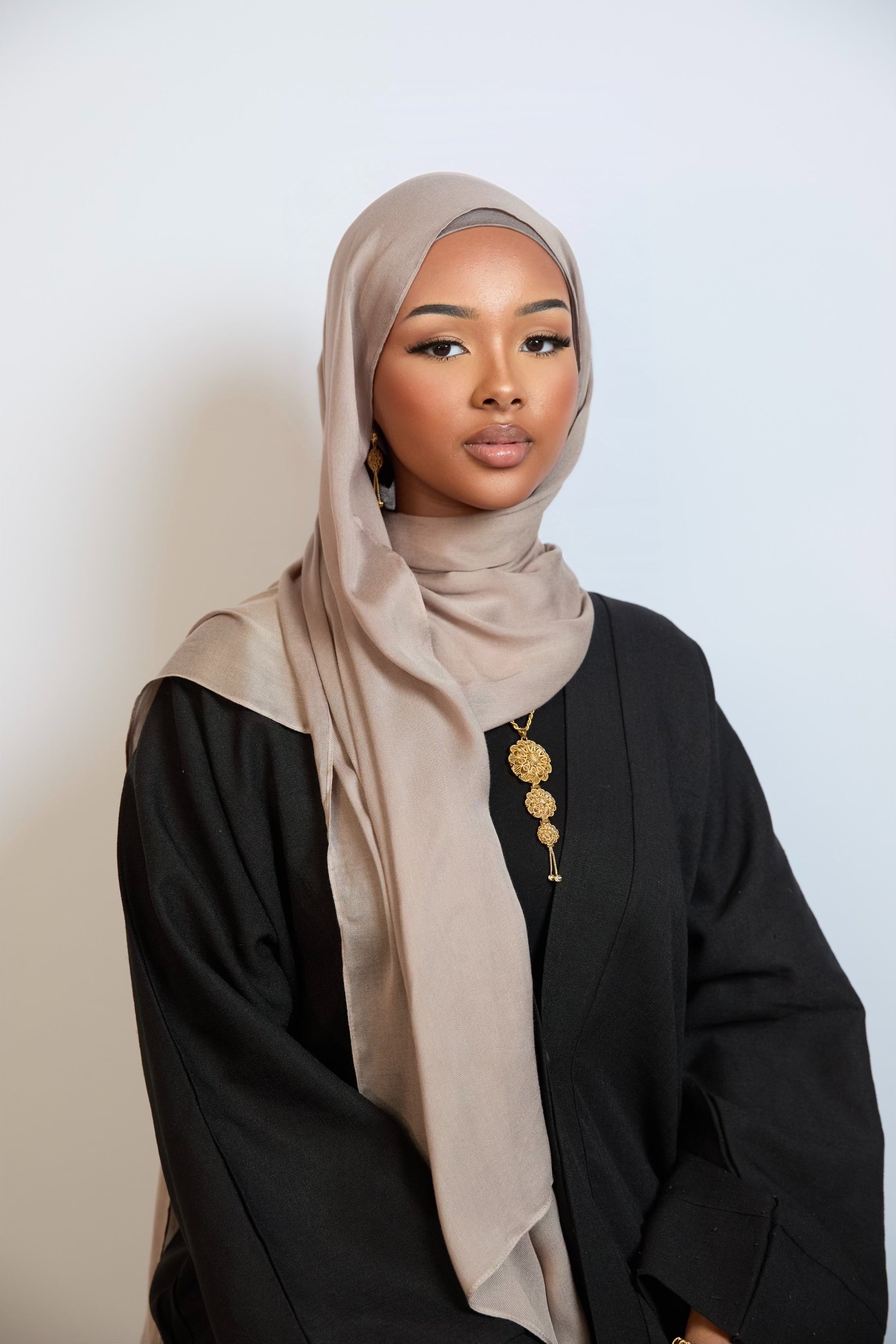 Beige Plain Modal Hijab