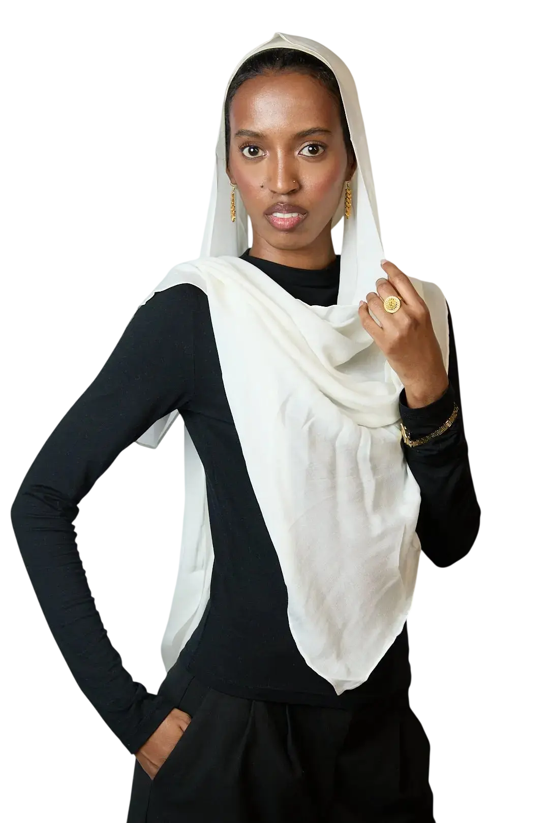 Ivory Plain Modal Hijab Dar-Al-Hayya