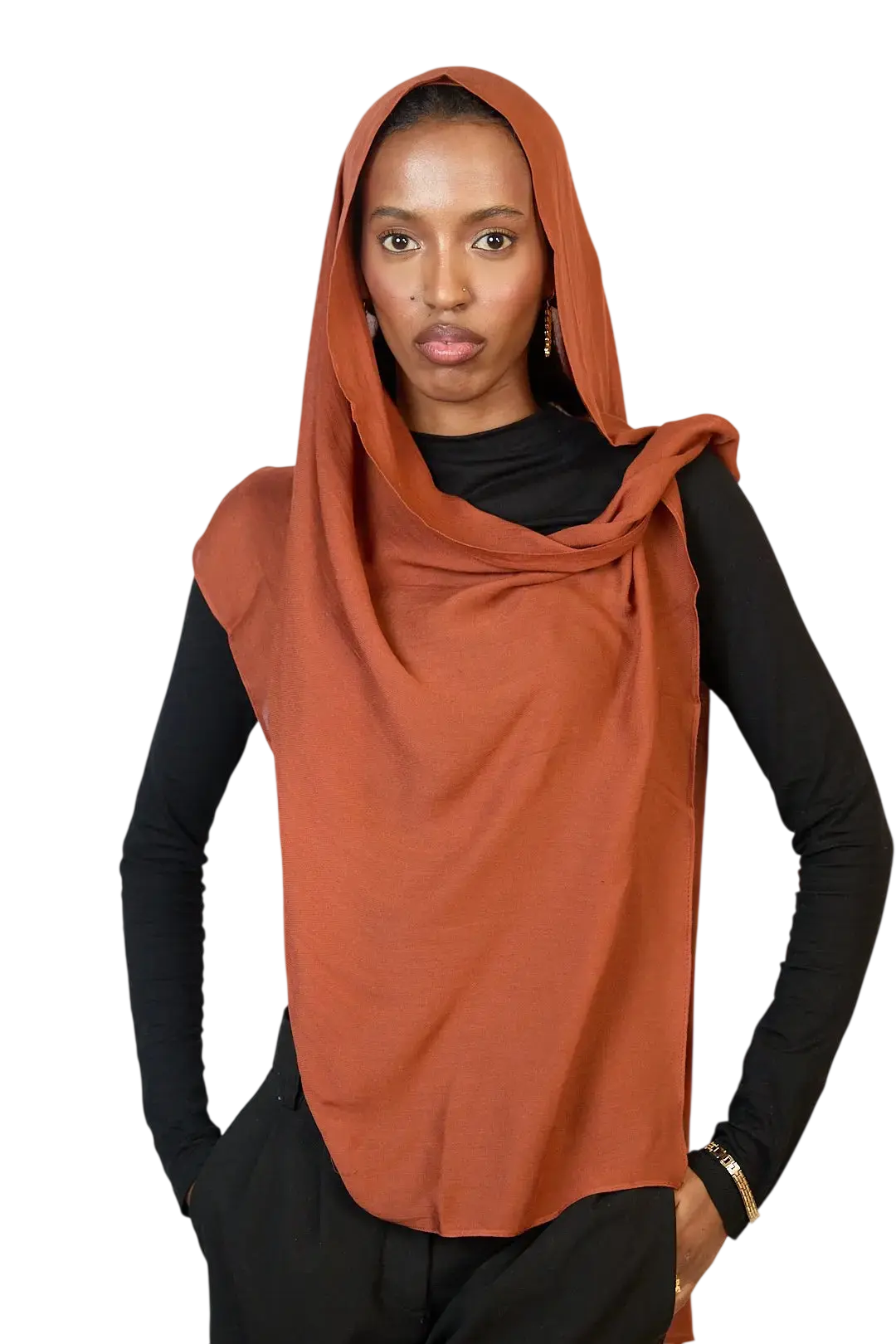 Rust Brown Plain Modal Hijab Dar-Al-Hayya