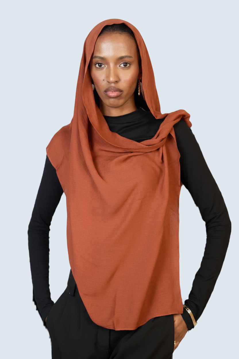 Rust Brown Plain Modal Hijab Dar-Al-Hayya