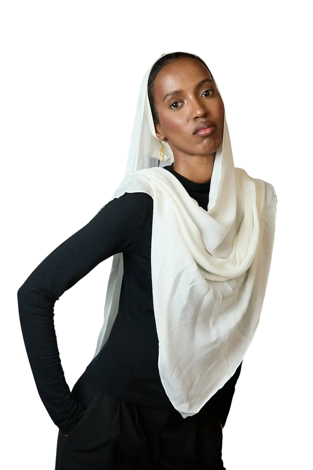 Ivory Plain Modal Hijab Dar-Al-Hayya