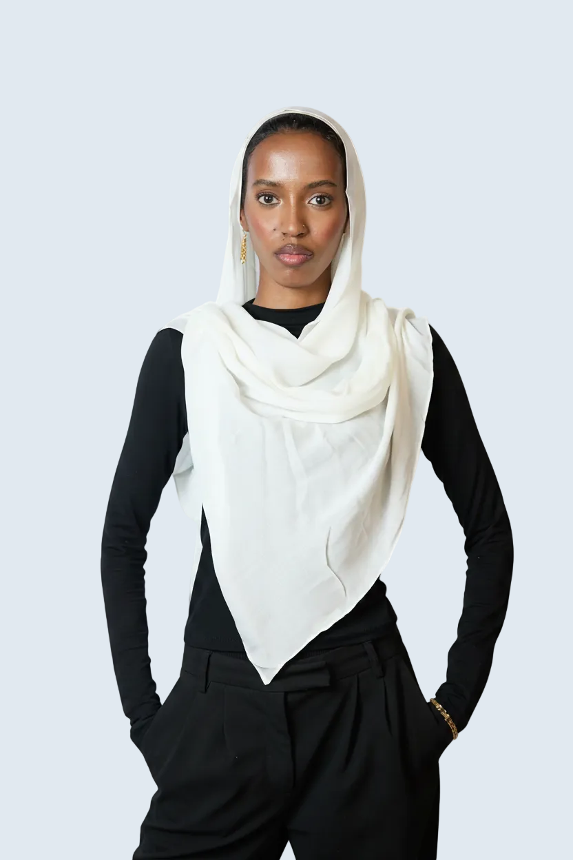 Ivory Plain Modal Hijab Dar-Al-Hayya