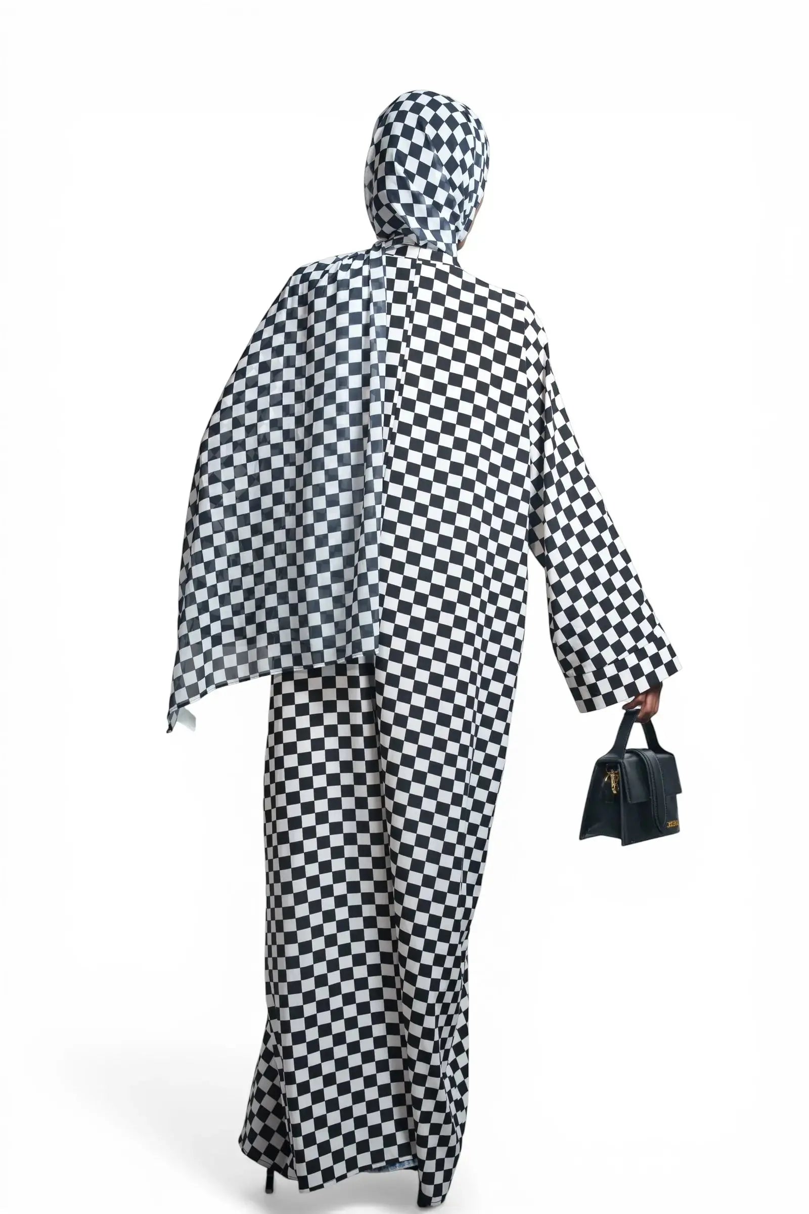 Elegance Noir and Blanc Abaya Dar-Al-Hayya