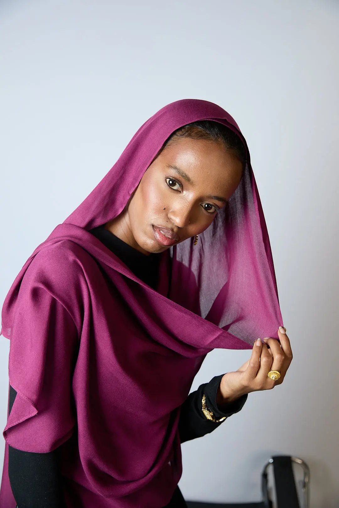 Berry Plain Modal Hijab Dar-Al-Hayya