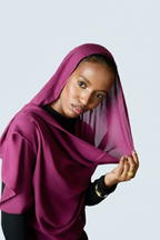 Berry Plain Modal Hijab Dar-Al-Hayya