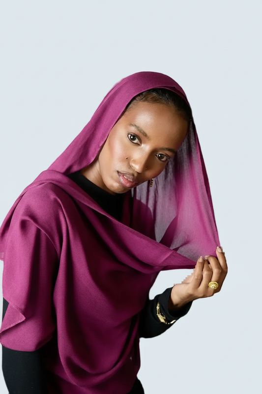 Berry Plain Modal Hijab Dar-Al-Hayya