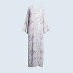 Lilac Wave Floral Print Abaya Dar-Al-Hayya