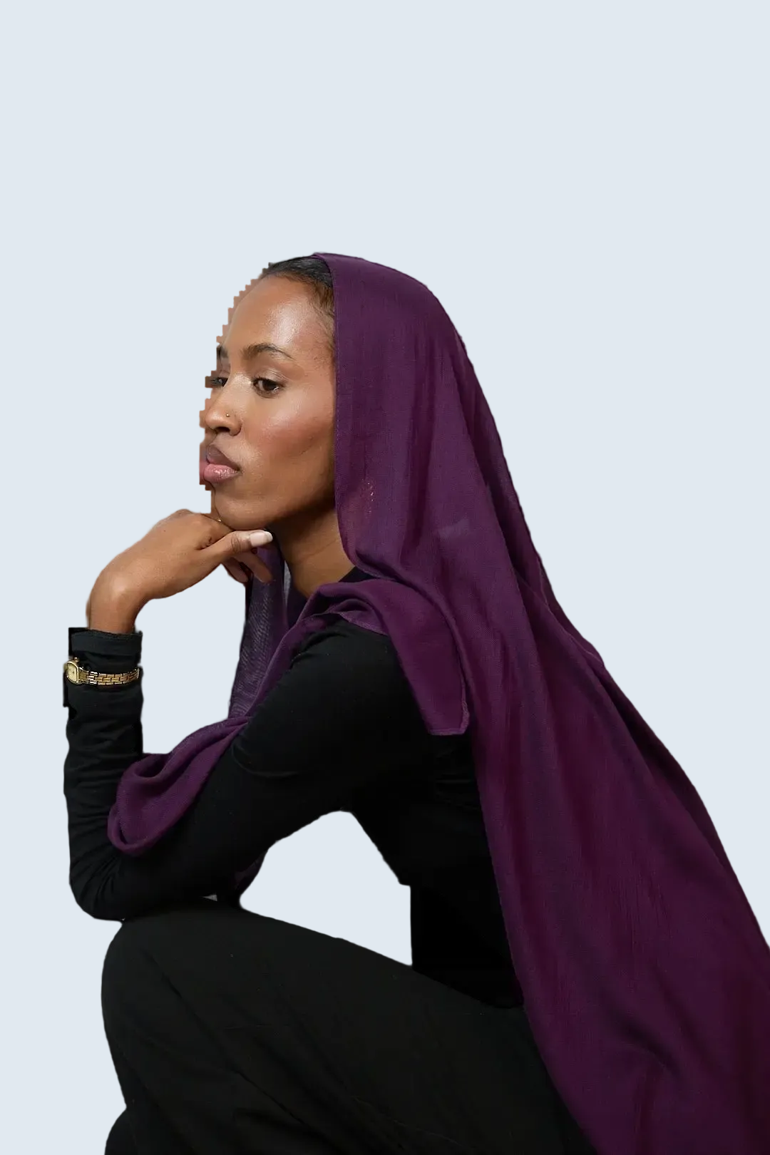 Deep Purple Plain Modal Hijab Dar-Al-Hayya