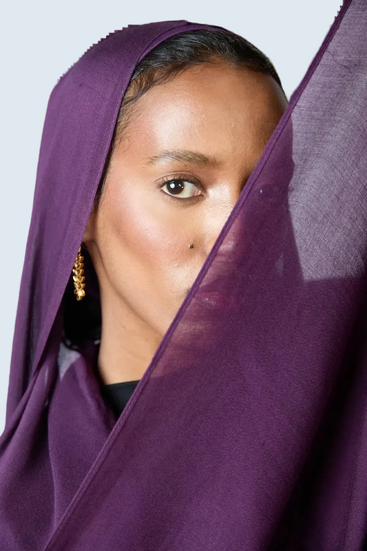 Deep Purple Plain Modal Hijab Dar-Al-Hayya
