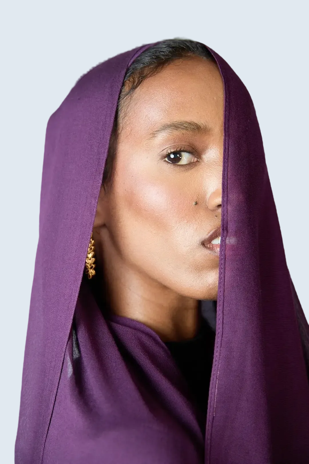 Deep Purple Plain Modal Hijab Dar-Al-Hayya