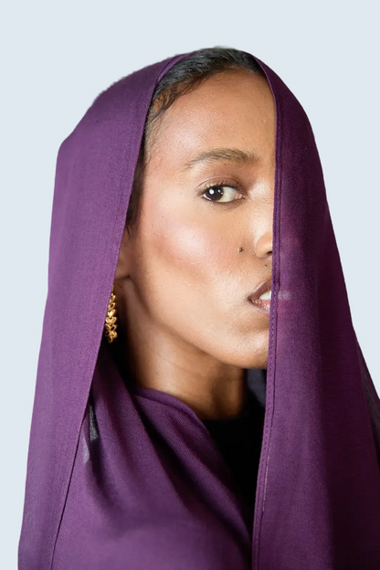Deep Purple Plain Modal Hijab Dar-Al-Hayya