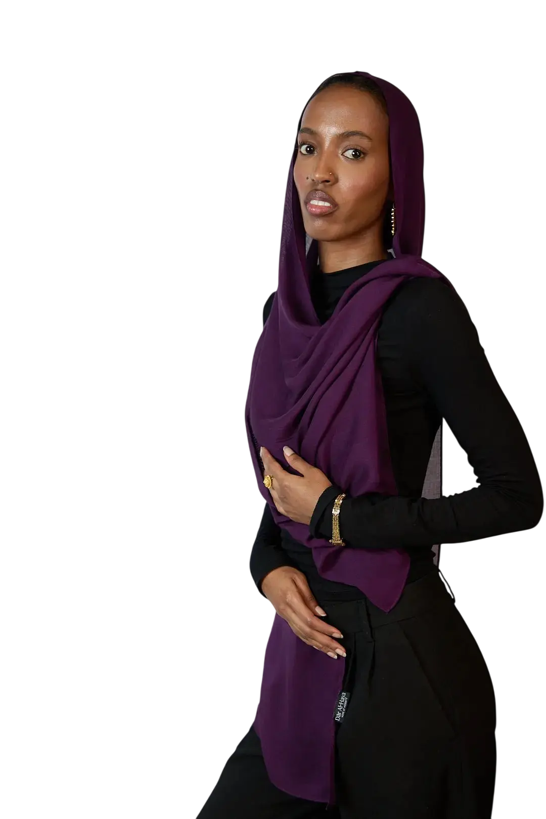Deep Purple Plain Modal Hijab Dar-Al-Hayya