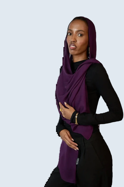 Deep Purple Plain Modal Hijab Dar-Al-Hayya