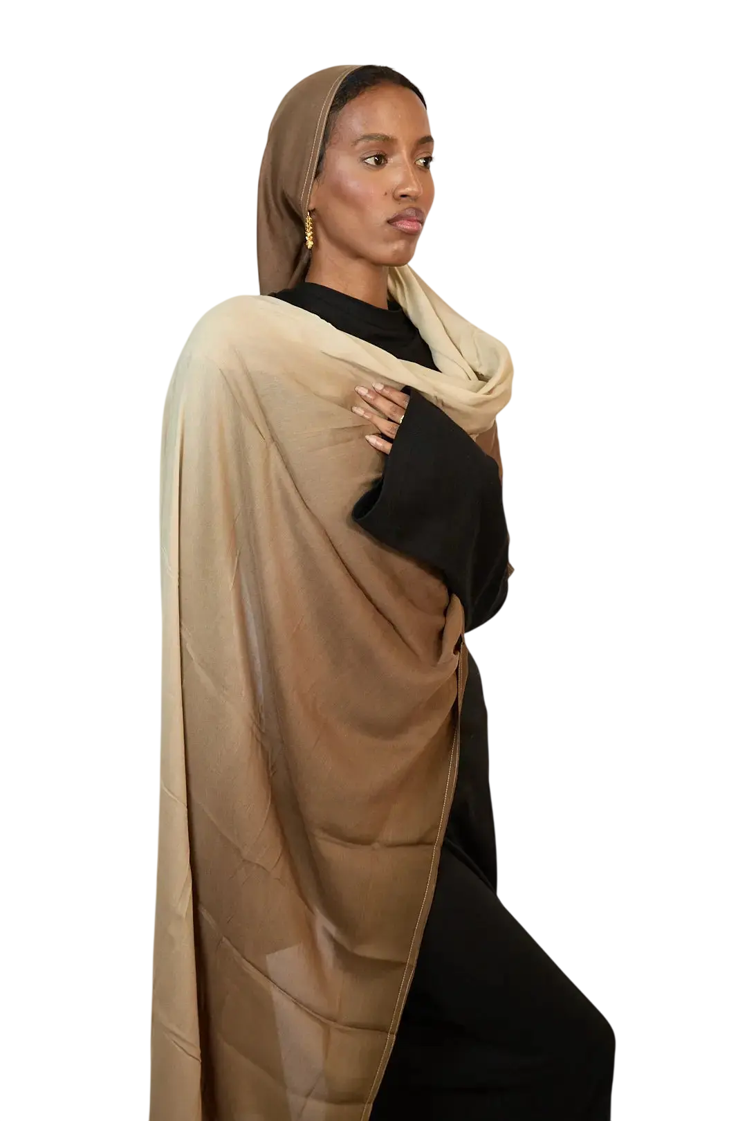 Tan and Cream Ombre Modal Hijab Dar-Al-Hayya