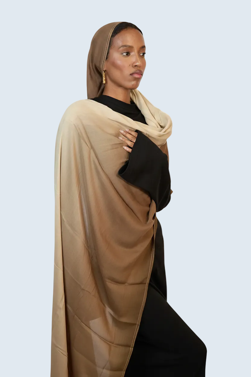 Tan and Cream Ombre Modal Hijab Dar-Al-Hayya
