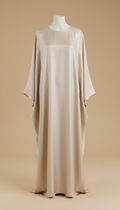 Ivory Mist Silk-Blend Abaya