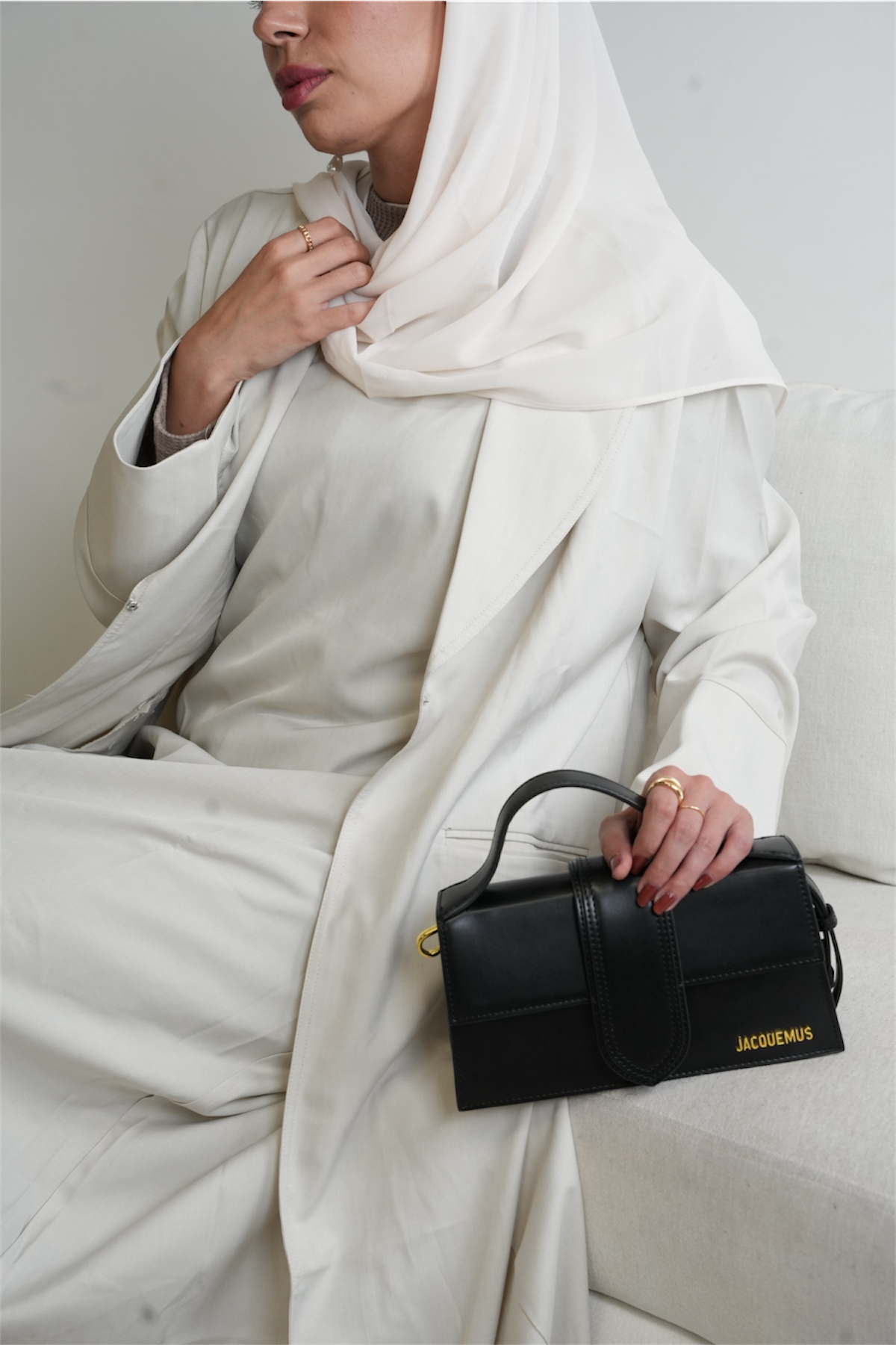 Ivory Bliss Blazer Abaya Set Dar-Al-Hayya