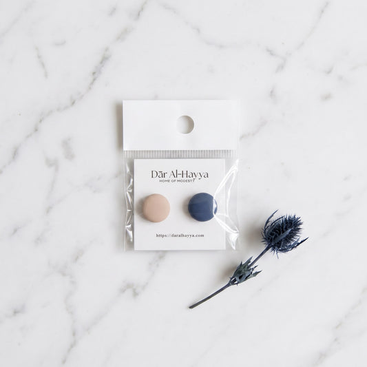 Safa Hold Magnetic Hijab Pins - Navy & Beige