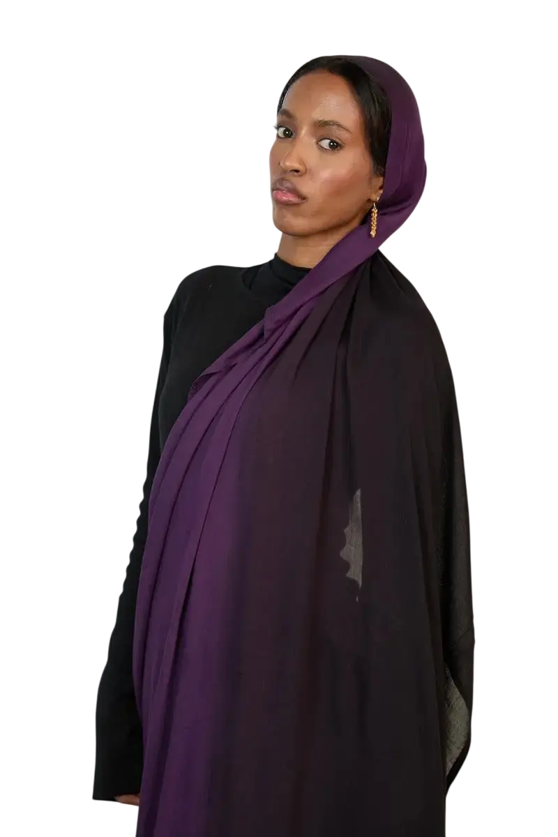 Purple & Black Ombre Modal Hijab Dar-Al-Hayya