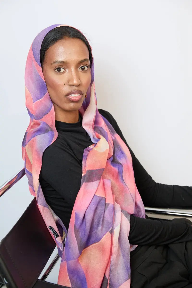 Sunset Prism Printed Modal Hijab Dar-Al-Hayya