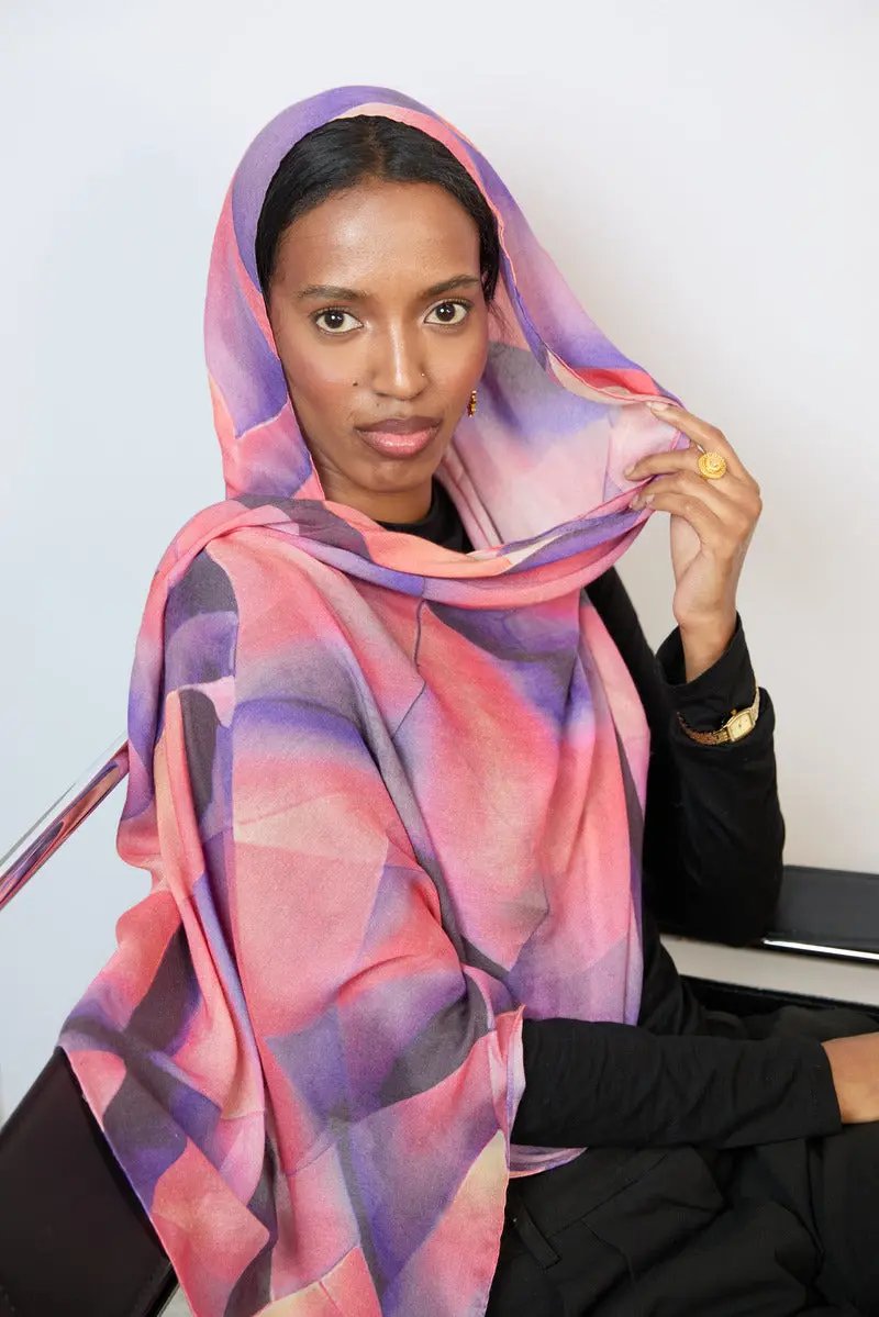 Sunset Prism Printed Modal Hijab Dar-Al-Hayya