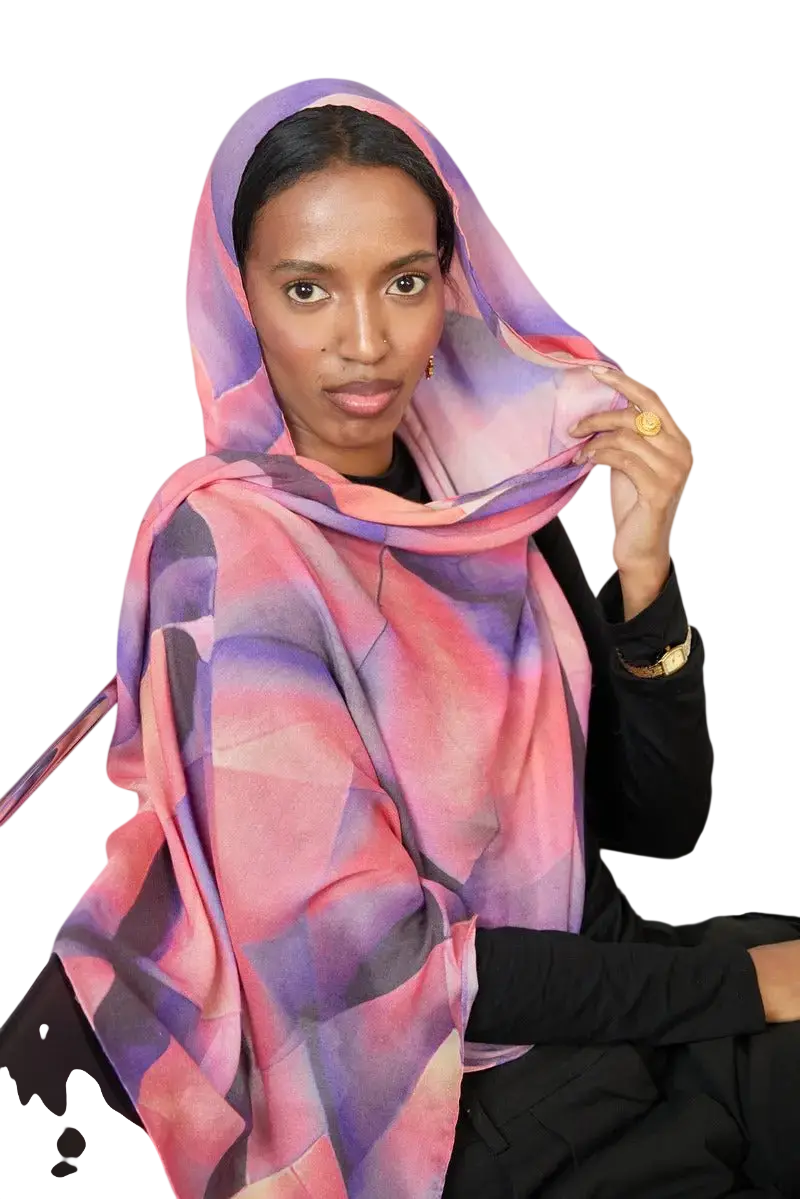 Sunset Prism Printed Modal Hijab Dar-Al-Hayya