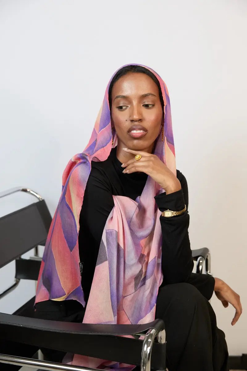 Sunset Prism Printed Modal Hijab Dar-Al-Hayya